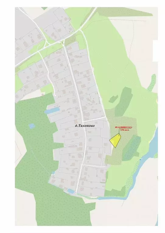 Участок в Тверская область, Кимрский муниципальный округ, д. Тихоново  ... - Фото 2