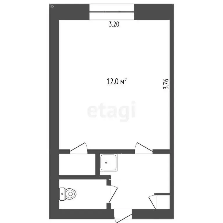 Квартира-студия: Тюмень, улица Беляева, 23/2 (16.9 м) - Фото 1