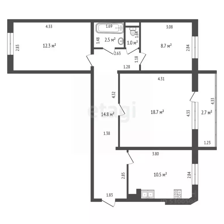 3-к кв. Забайкальский край, Чита Июньская ул., 18 (71.2 м) - Фото 1