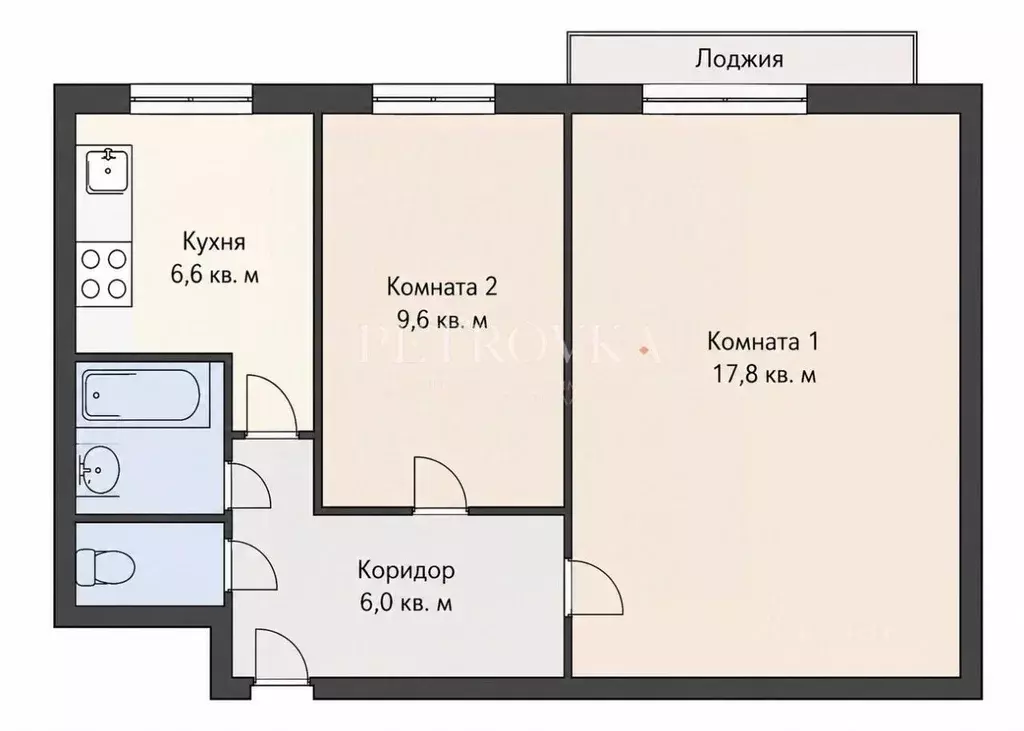 2-к кв. Москва ул. Чугунные Ворота, 17 (43.0 м) - Фото 2