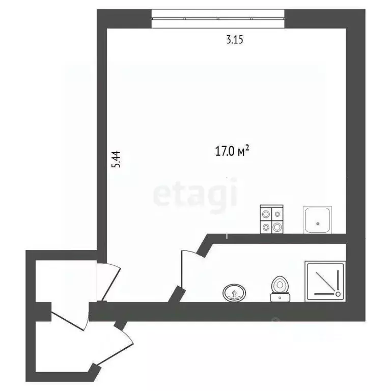 Студия Тюменская область, Тюмень Олимпийская ул., 15 (16.9 м) - Фото 2