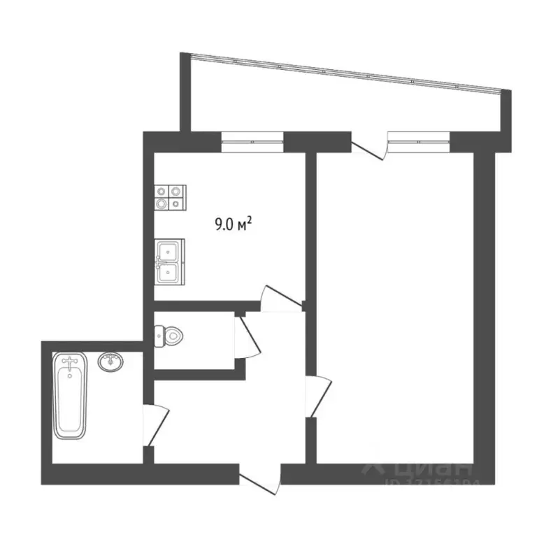 1-к кв. Тюменская область, Тюмень ул. Республики, 92 (34.0 м) - Фото 2