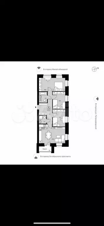 4-к. квартира, 82,5 м, 7/14 эт. - Фото 0