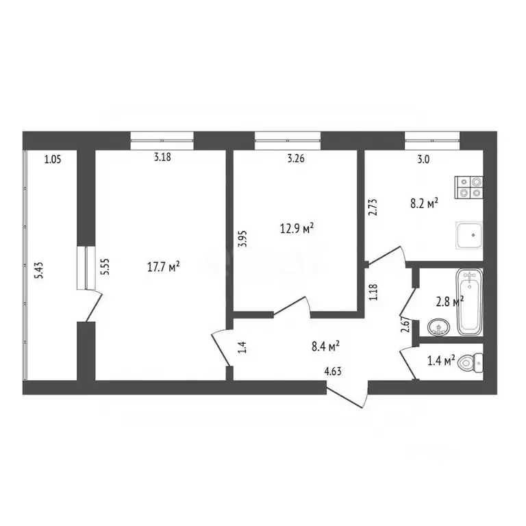 2-к кв. Ростовская область, Ростов-на-Дону просп. 40-летия Победы, ... - Фото 2