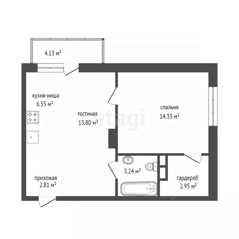 2-к кв. Красноярский край, Красноярск Свободный просп., 66Н (43.8 м) - Фото 2