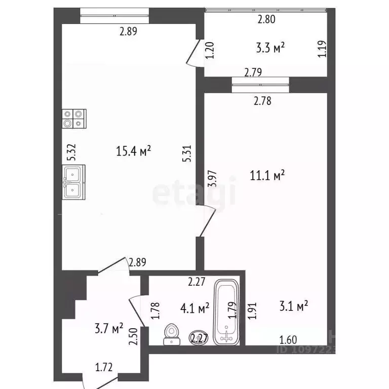 2-к кв. Башкортостан, Стерлитамак ул. Машиностроителей, 77 (37.4 м) - Фото 2