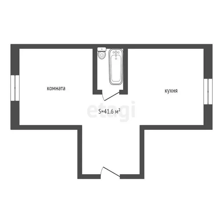 1-комнатная квартира: Бийск, улица Георгия Прибыткова, 10/1 (41.6 м) - Фото 1