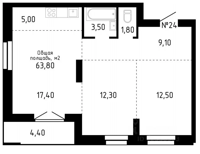 3-к кв. Алтайский край, Барнаул ул. Никитина, 12 (63.8 м) - Фото 0