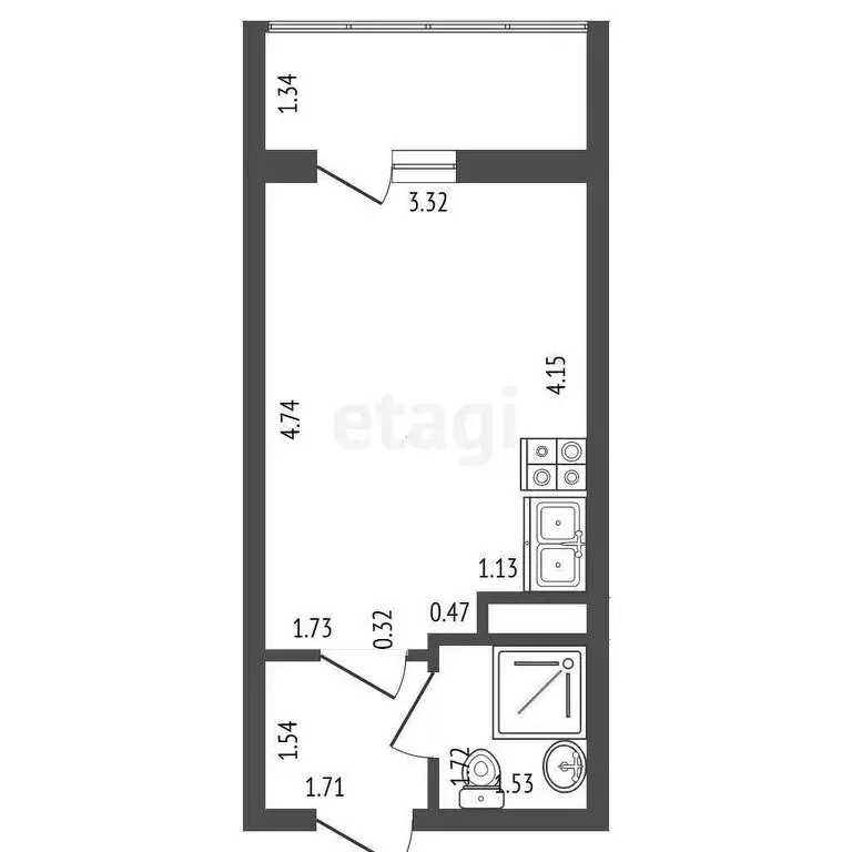 Квартира-студия: Мурино, улица Шувалова, 19к1 (22 м) - Фото 1