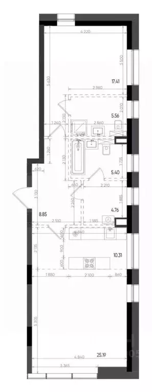 2-к кв. Татарстан, Казань Минтимер жилой комплекс (77.48 м) - Фото 1