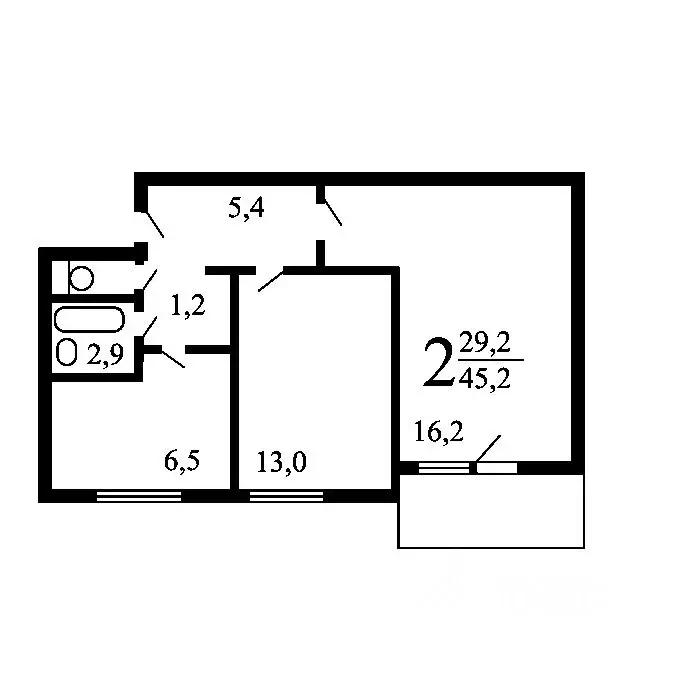 2-к кв. Москва ул. Островитянова, 23К1 (45.3 м) - Фото 1