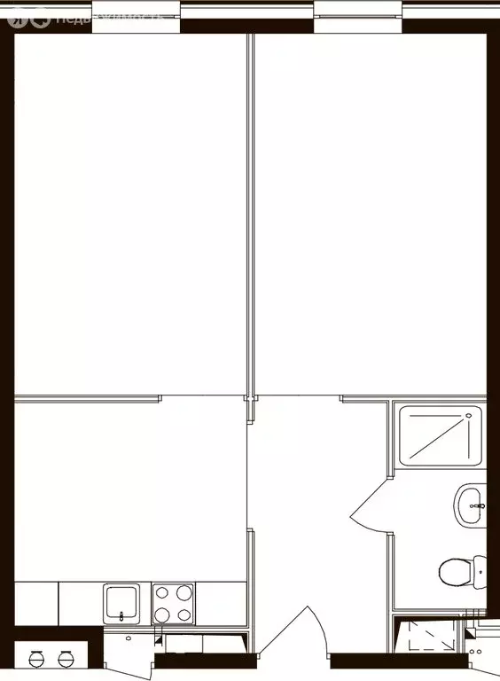 Квартира-студия: посёлок городского типа Новоивановское, Западная ... - Фото 1