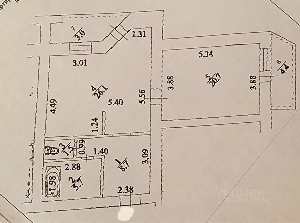 1-к кв. Башкортостан, Уфа Дуванский бул., 30 (62.0 м) - Фото 0