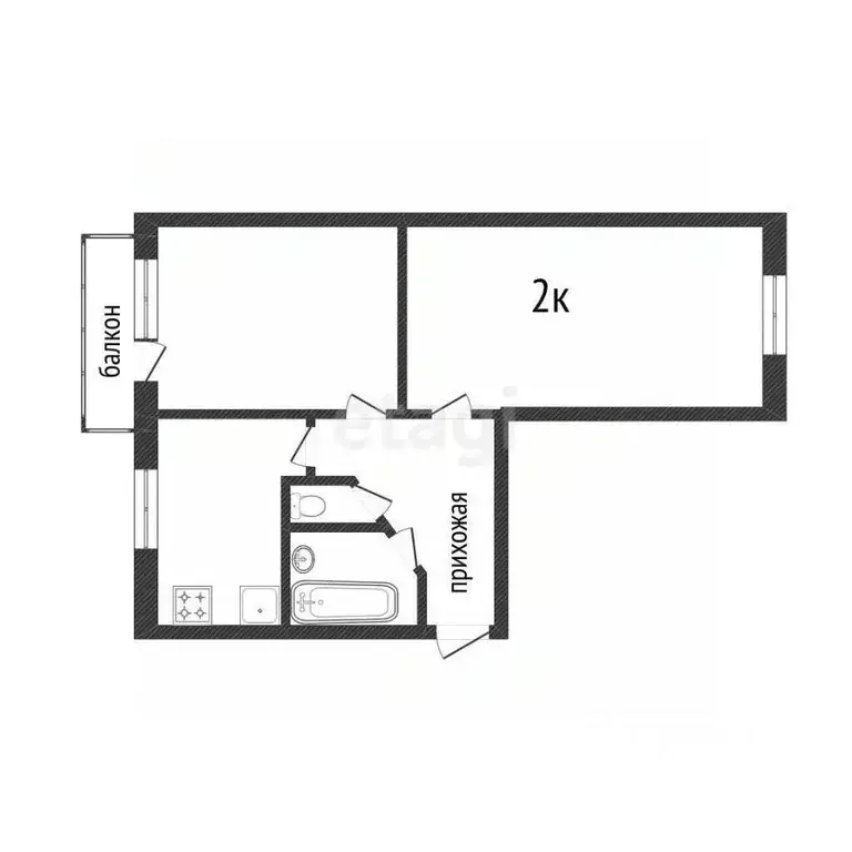 2-к кв. Вологодская область, Череповец ул. Космонавта Беляева, 17 ... - Фото 1