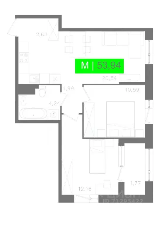 2-к кв. Санкт-Петербург Московское ш., 13ВА (53.94 м) - Фото 0