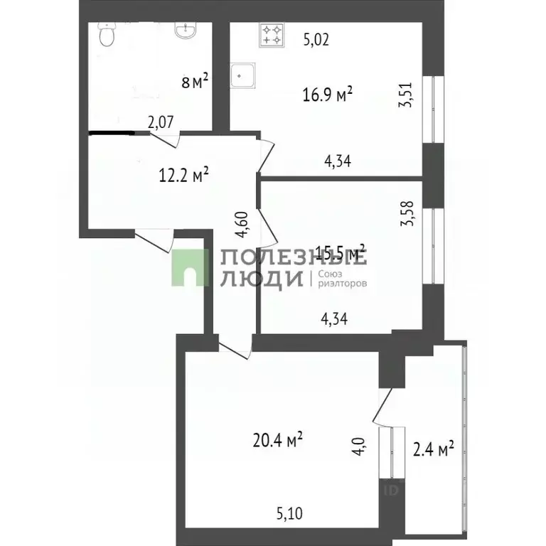 2-к кв. Красноярский край, Красноярск ул. Академика Киренского, 41 ... - Фото 1
