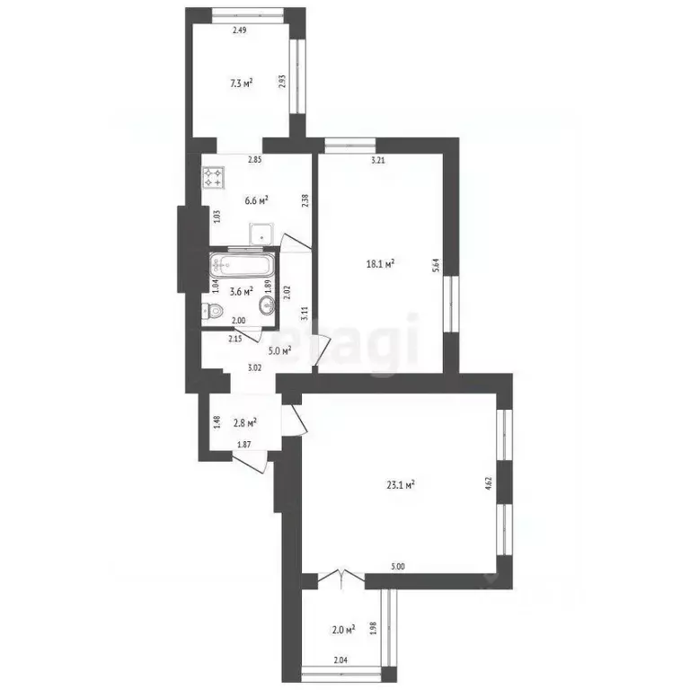 2-к кв. Калининградская область, Калининград ул. Тельмана, 12 (69.5 м) - Фото 1