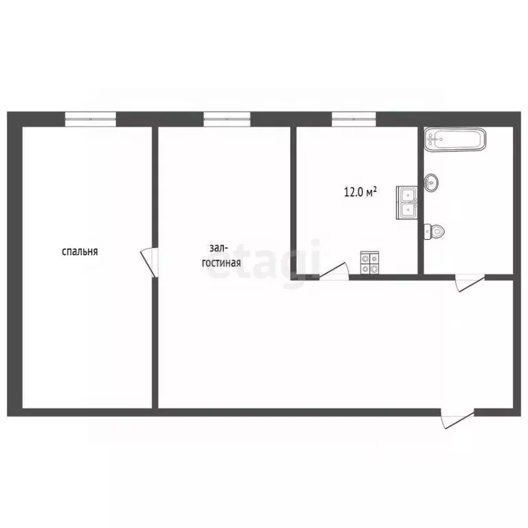 2-к кв. Тюменская область, Тюменский муниципальный округ, Боровский рп ... - Фото 2