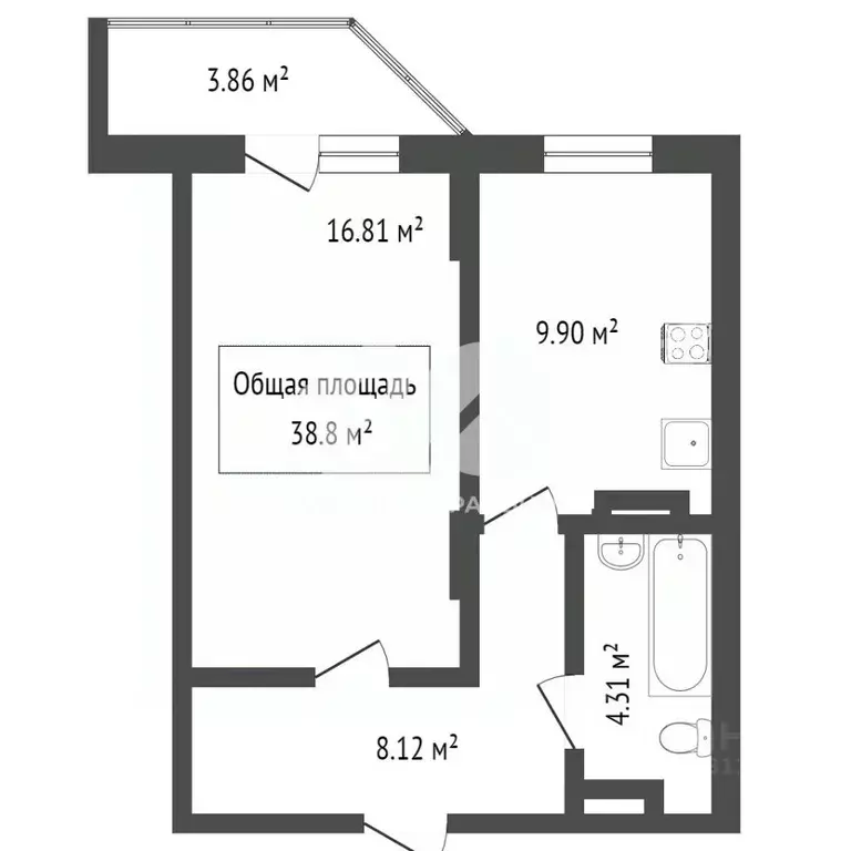 1-к кв. Новосибирская область, Новосибирск ул. Фрунзе, 20 (38.8 м) - Фото 1