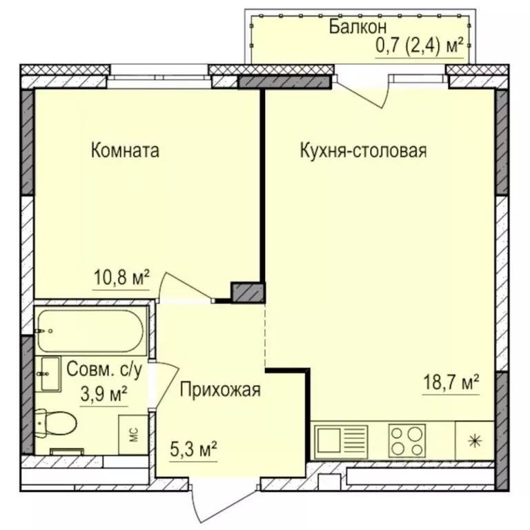 1-к кв. Удмуртия, Ижевск Буммаш жилрайон, Покровский жилой комплекс ... - Фото 1