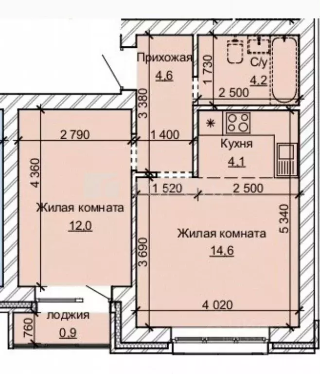 2-к кв. Алтайский край, Барнаул ул. Анатолия, 304 (40.0 м) - Фото 1