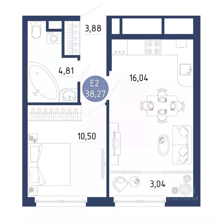 1-к кв. Рязанская область, Рязанский муниципальный округ, с. Дядьково ... - Фото 1