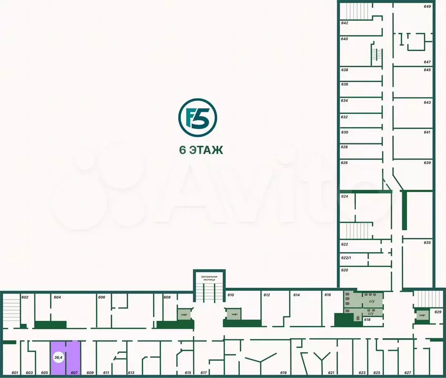 Офис, 36.4 м кабинетной планировки+ парковка в по - Фото 0