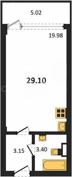 1-комнатная квартира: Севастополь, Парковая улица, 5 (29.19 м) - Фото 1