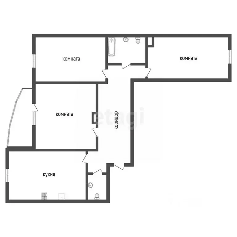 3-к кв. Воронежская область, Воронеж ул. Историка Костомарова, 46/3 ... - Фото 2