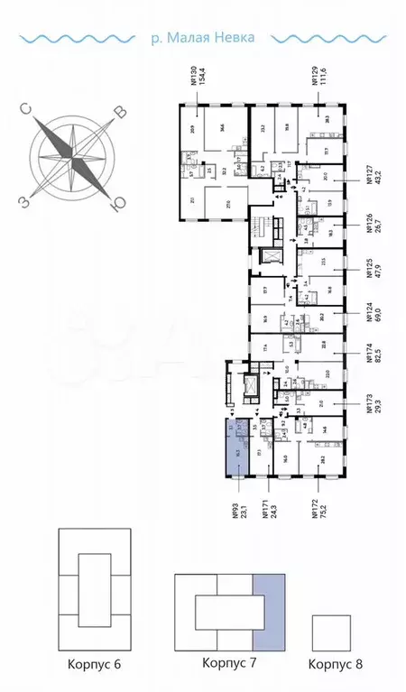 Квартира-студия, 23,1 м, 7/9 эт. - Фото 1