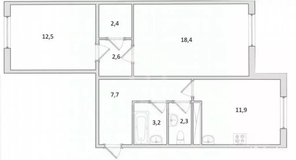 2-к кв. Санкт-Петербург Парашютная ул., 58 (61.0 м) - Фото 1