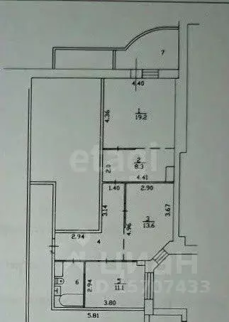 3-к кв. Ленинградская область, Всеволожск Александровская ул., 79к2 ... - Фото 2
