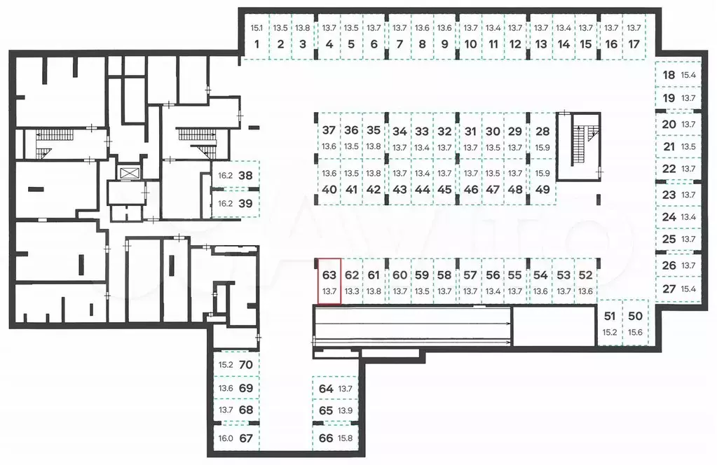 Машиноместо, 14 м - Фото 1