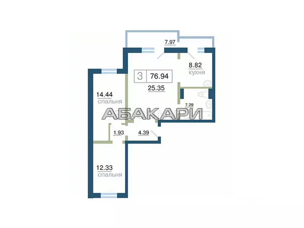 3-к кв. Красноярский край, Красноярск ул. Елены Стасовой, 48А (76.0 м) - Фото 0