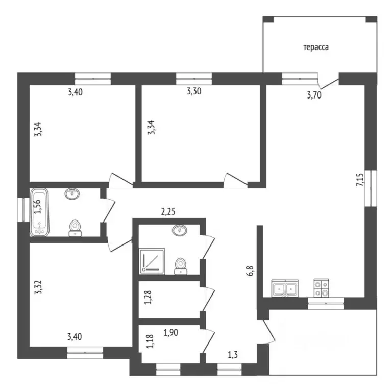 Коттедж в Тюменская область, Тюмень СОСН Березовое Озеро тер.,  (128 ... - Фото 2