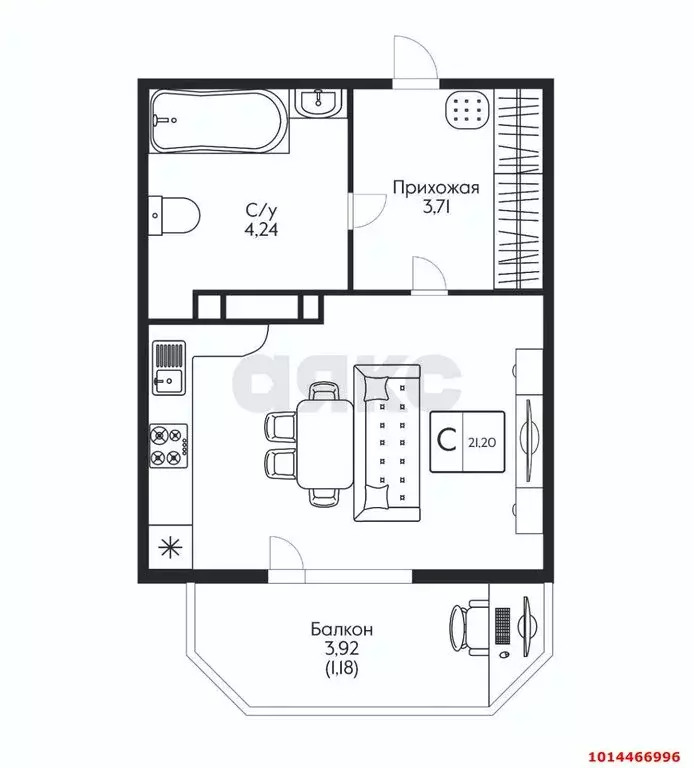 Квартира-студия: Краснодар, улица Красных Партизан, 1/4к16 (16.7 м) - Фото 0