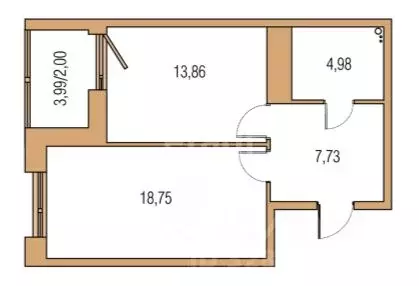 1-к кв. Пермский край, Пермь ул. Луначарского, 99 (45.0 м) - Фото 2
