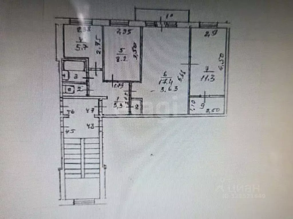 3-к кв. Московская область, Одинцово ул. Маршала Бирюзова, 8 (55.0 м) - Фото 2