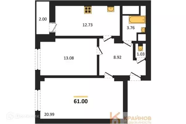 Продаётся 2-к квартира, 61 м - Фото 0