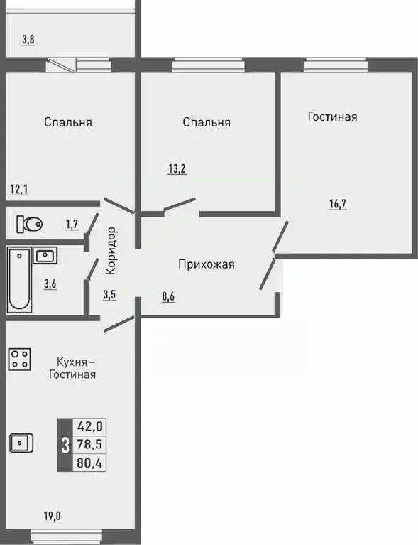 4-к кв. Орловская область, Орловский район, д. Жилина ул. Садовая, 2к2 ... - Фото 0