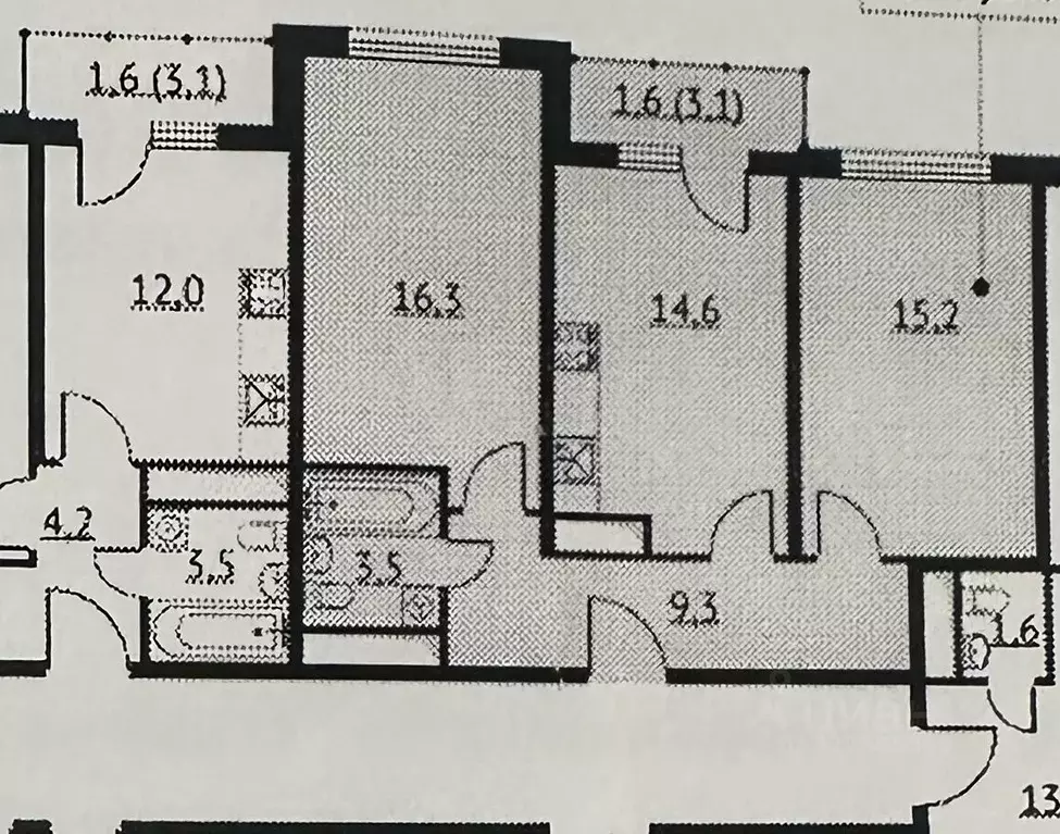 2-к кв. Москва ул. Маргелова, 3к3 (62.2 м) - Фото 2