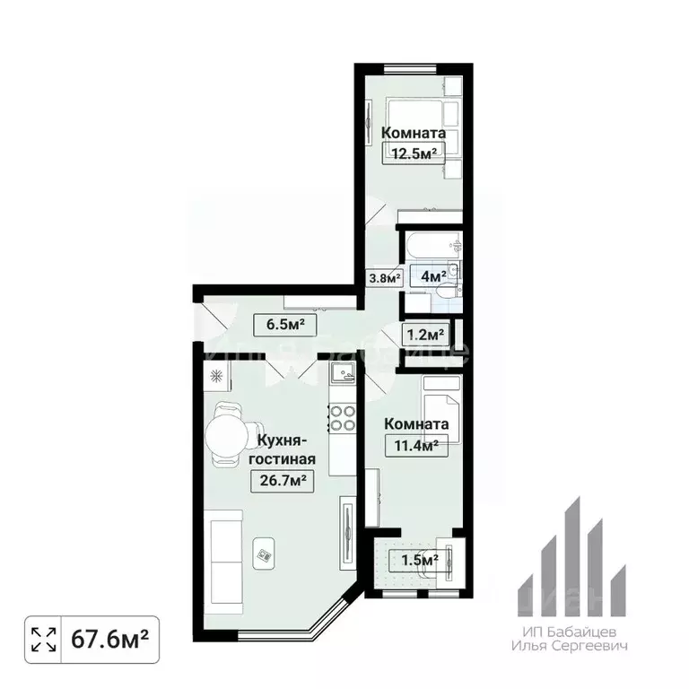 2-к кв. Московская область, Долгопрудный просп. Ракетостроителей, 7к1 ... - Фото 2