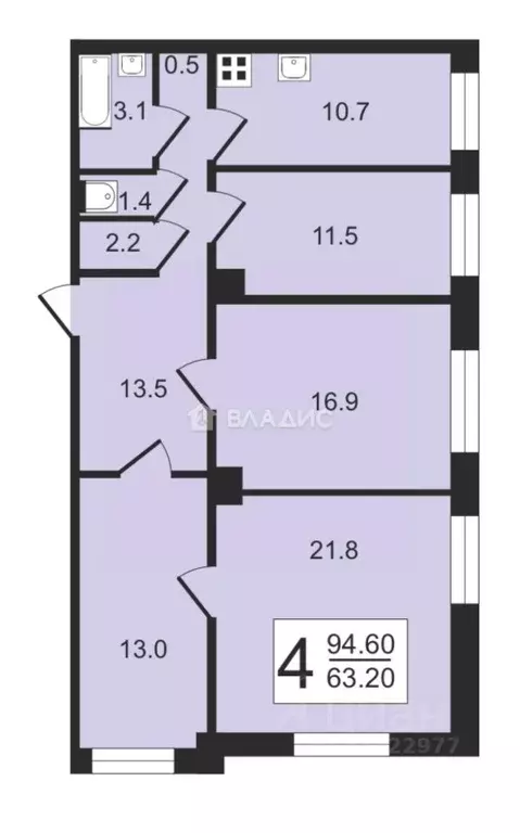 4-к кв. Нижегородская область, Нижний Новгород ул. Челюскинцев, 4 ... - Фото 1