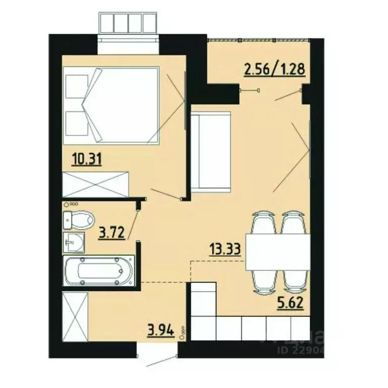 1-к кв. Челябинская область, Южноуральск ул. Строителей, 14 (38.2 м) - Фото 1