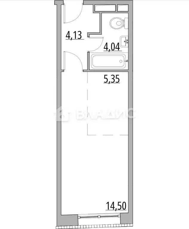 Квартира-студия: посёлок Вешки, Третьяковская улица, 1 (28.67 м) - Фото 0