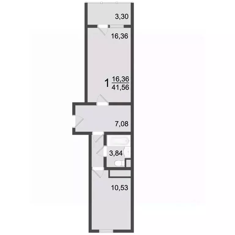 1-к кв. Московская область, Хотьково Сергиево-Посадский район,  (41.56 ... - Фото 0