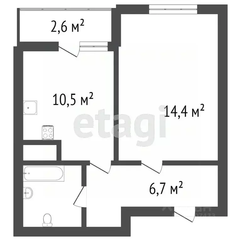 Студия Санкт-Петербург пос. Песочный, Садовая ул., 81 (26.0 м) - Фото 1