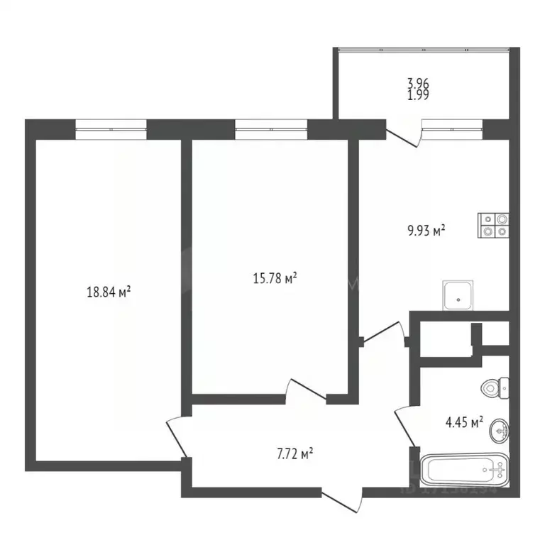 2-к кв. Тюменская область, Тюмень ул. Бакинских Комиссаров, 3 (57.0 м) - Фото 1