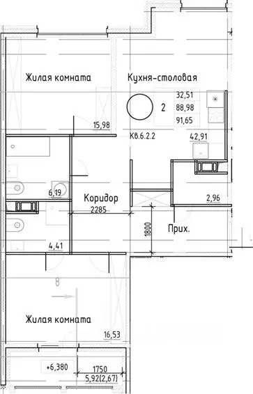 2-к кв. Санкт-Петербург Заставская ул., 30 (93.81 м) - Фото 0