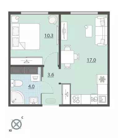 1-комнатная квартира: Екатеринбург, микрорайон Широкая Речка, жилой ... - Фото 1